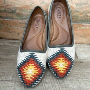 Born Women's Geometric Patterned Flats - Cream, Red, Yellow